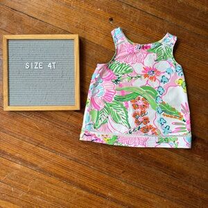 Lilly Pulitzer for Target Pink and Green Floral Kids Tank Top EUC size 4T